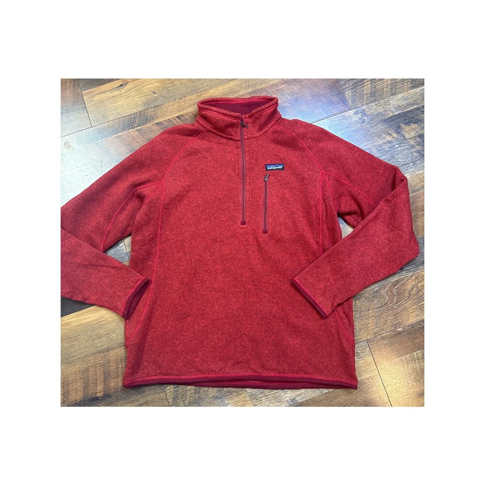 Patagonia Better Sweater 1/4 Quarter Zip Fleece Jacket Sz Large Chili Red